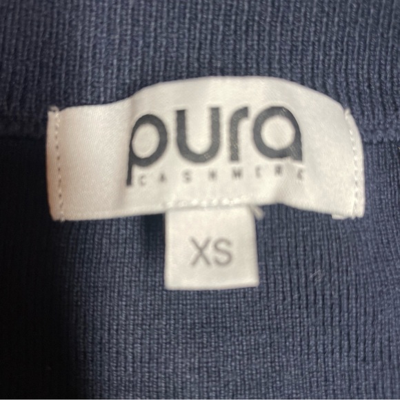 Pura cashmere Classic Navy/White Striped Women's Sweater XS 100%supima cotton - Picture 6 of 7